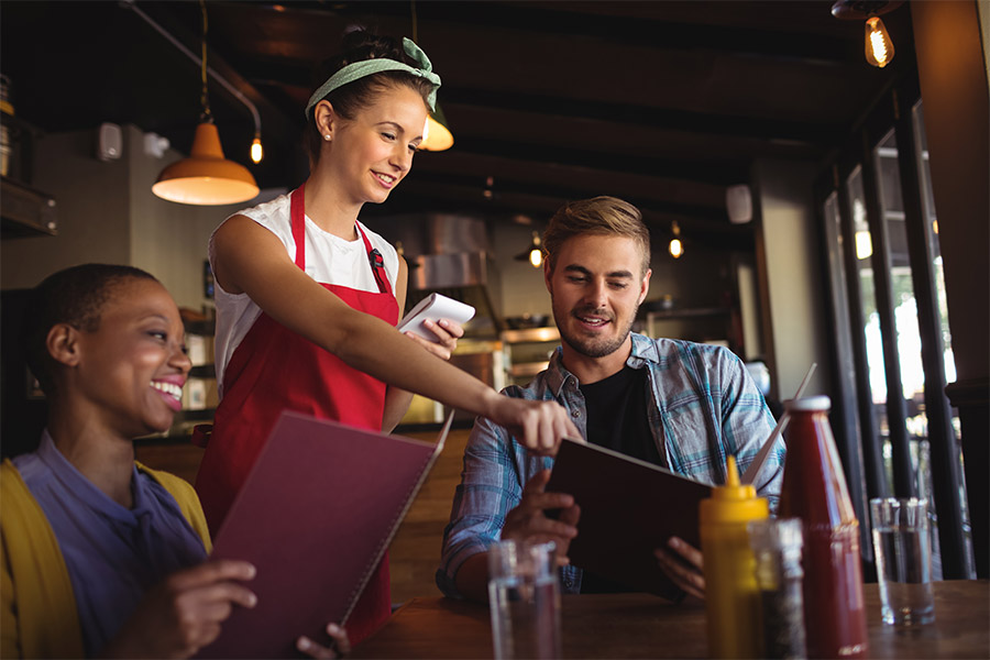 Couple out for dinner at local restaurant