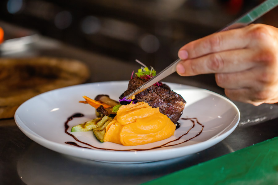 Featured steak special being prepared at local restaurant