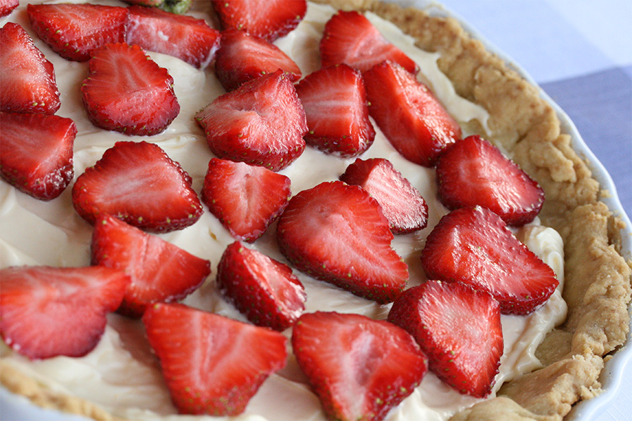 Strawberry mascarpone tart from local restaurant