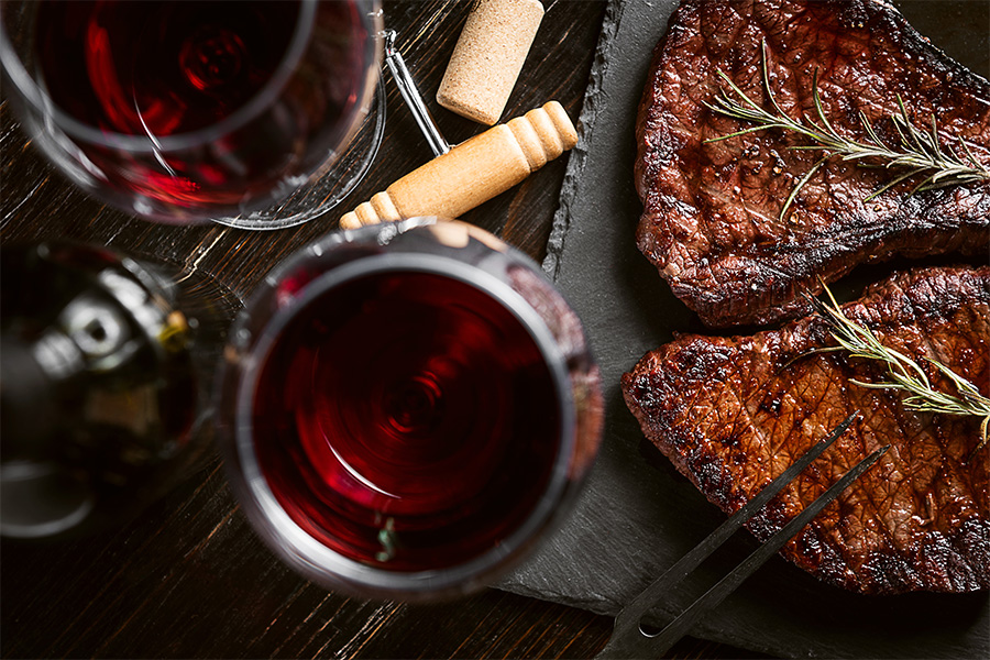 Wine & steak dinner at local restaurant